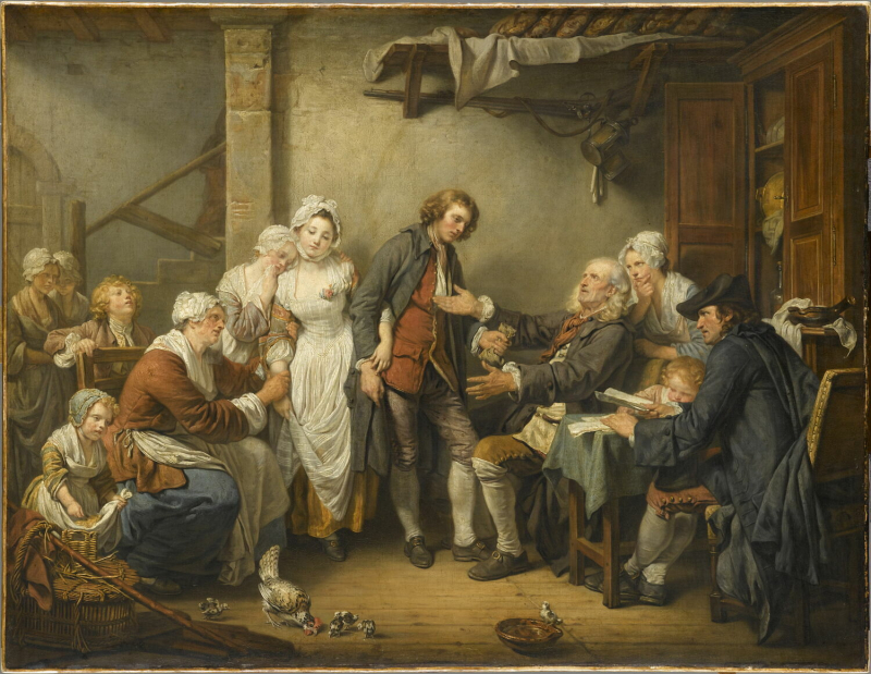 L’Accordée de village, Jean-Baptiste Greuze, Huile sur toile, 92x117 cm, INV 5037 