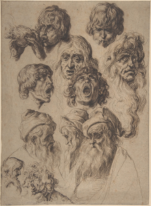 « Étude de onze têtes », Jacques de Gheyn