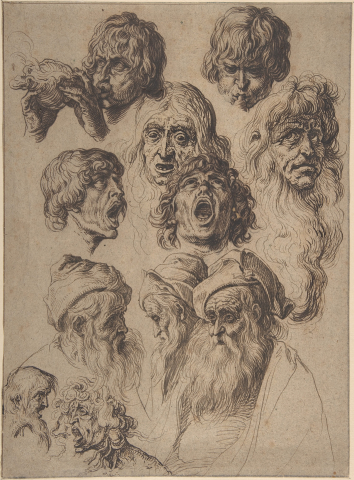 « Étude de onze têtes », Jacques de Gheyn